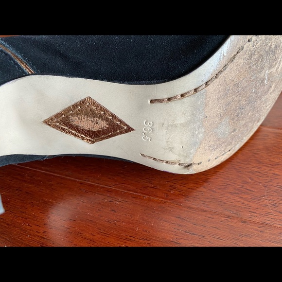 Diesel knee-high black suede boots with piping - Picture 5 of 7